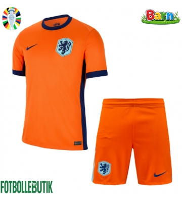 Nederländerna Hemmaställ Barn EM 2024 Kortärmad (+ Korta byxor)